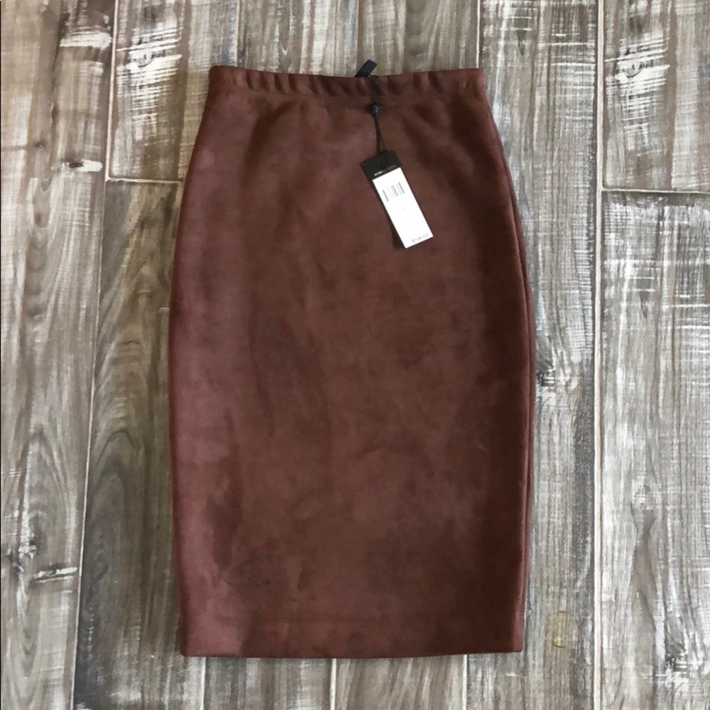 NWT faux suede skirt BCBG